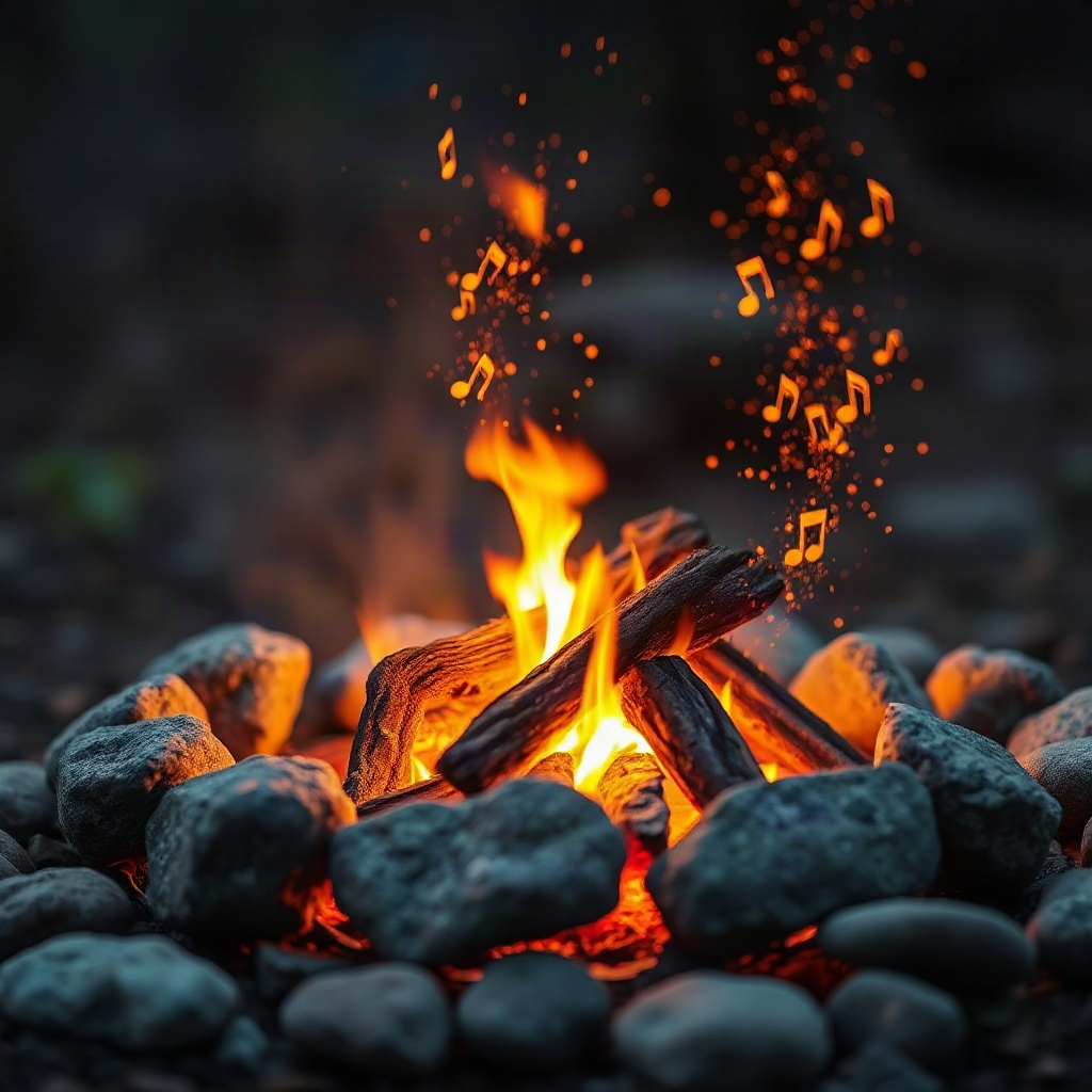 7. The campfire crackled like a chorus