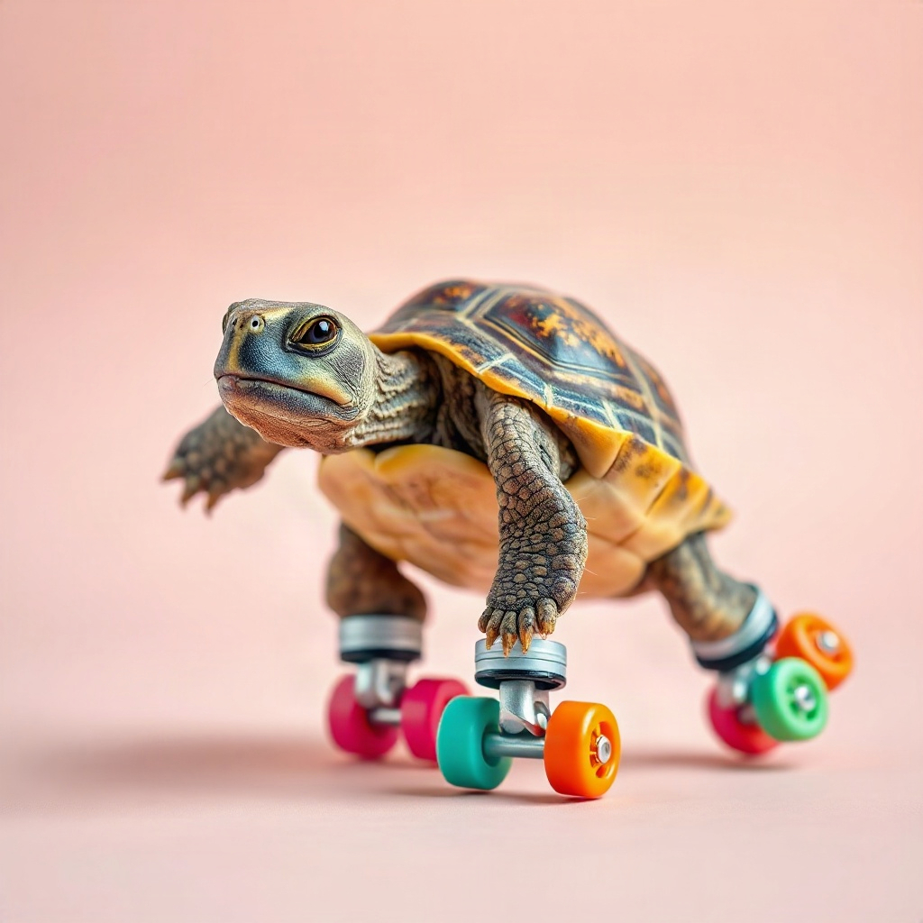 15. Like a turtle on roller skates